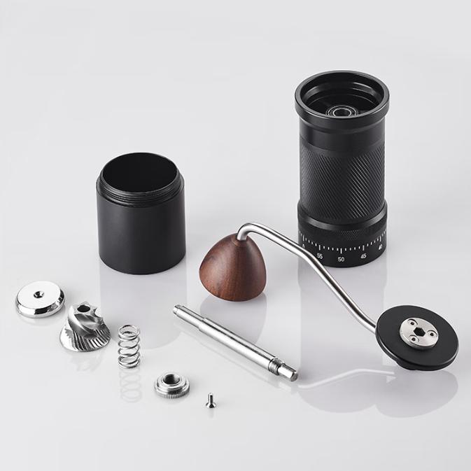 CLITON Hand-Crank Coffee Grinder, External Adjustable Scale Coffee Bean Grinder, Black