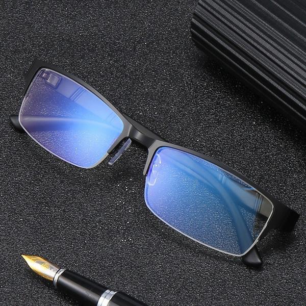 Anti Blue Light Reading Glasses Men Retro Metal Frame Square Students Myopia Glasses Frame Men Hyperopia 0~+4.0 / Myopia -1.0~-6.0