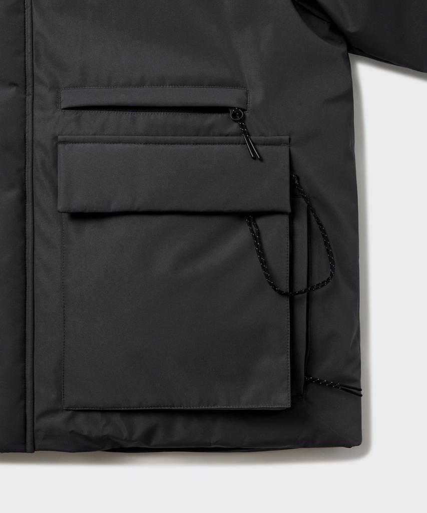Musinsa Standard [City Leisure] Non-Quilted Down Short Padded Jacket [Black]