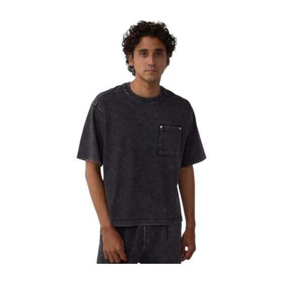 [Azure by Mausie] C/T Fade Denim Tops Men s 251IAT80-1021