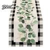 Linen Table Runner for Home Tulip Washable Blooming Flowers Spring Floral Dining Cloth Farmhouse Parties