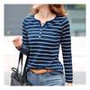 Navava Men Casual STripe BuTTon PoinT Long Sleeve T shirT nT1322