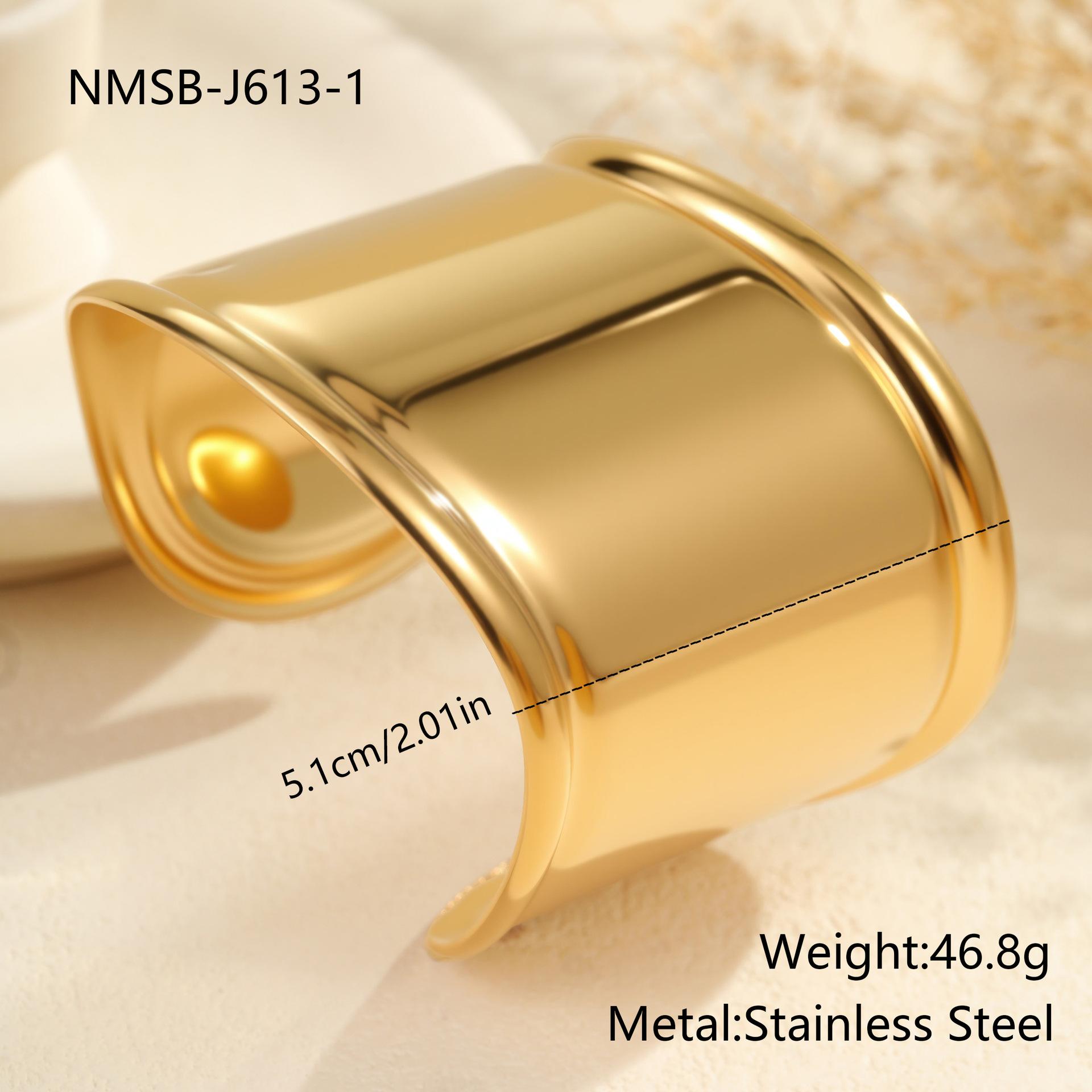 GEMCHIC Women s Fashion Wide Stainless Steel Bangle Bracelet Titanium Steel Jewelry Open Design
