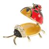 Decorative Jewelry Box Zinc Alloy Colored Enamel Crystal Hand Painted Ladybug Shaped Trinket Box Rings Earrings Storage Box