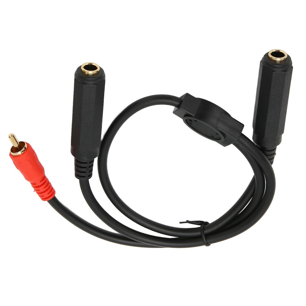 6.35mm Female To 6.35mm Female and RCA Male Cable Gold Plated 6.35mm Female To RCA Stereo Splitter Y Cable 19.7in