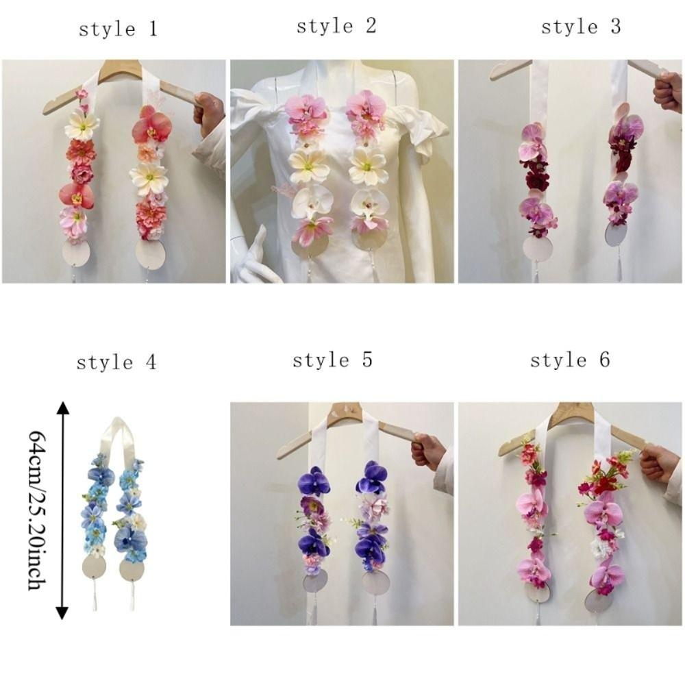 Artificial Flower Etiquette Ribbon Realistic Welcome Sash Wedding Photo Props  Wedding Ceremony