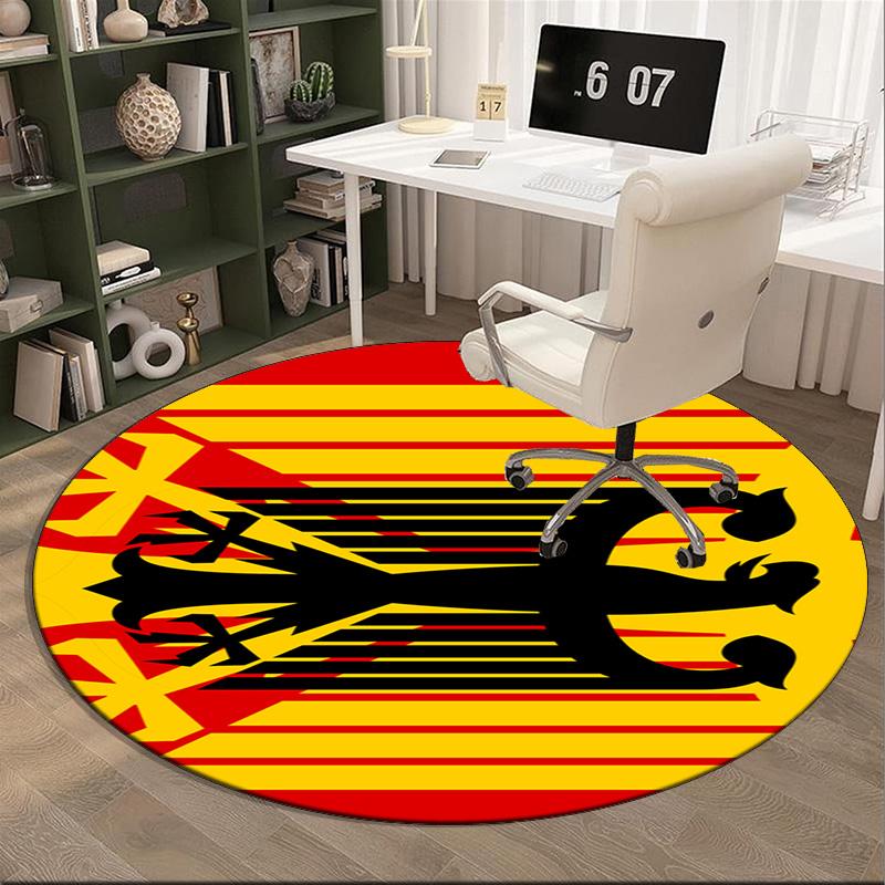 Eagle Emblem Of Germany Round Rug for Livingroom,Bedroom, Palyroom, Chair Rug, Area rug, Circle Carpet, Fan Christmas gift