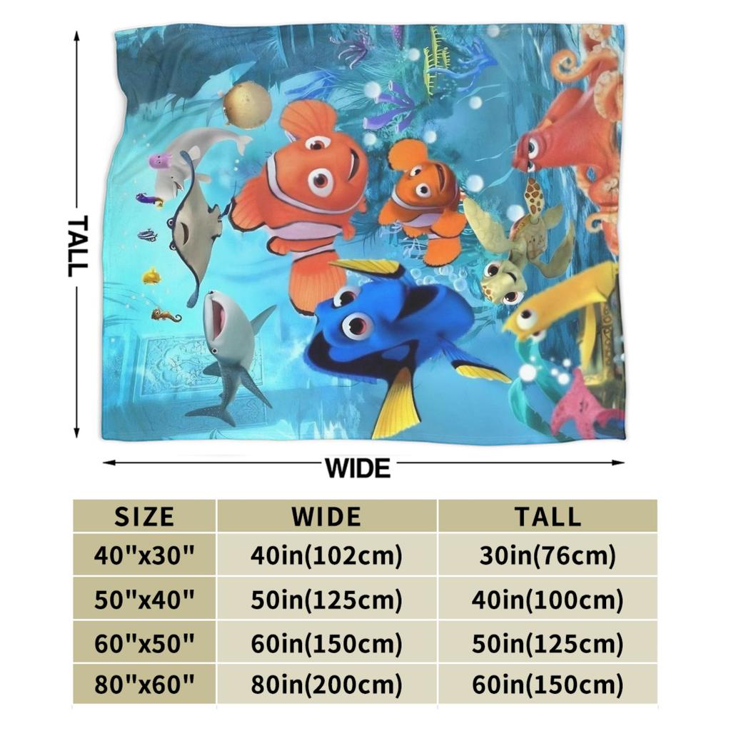 Coperte Calde e Morbide di Finding Nemo Biancheria da Letto Peluche per Bambini Coperte Morbide Copriletto in Flanella per Camera da Letto Copriletto per Divano Letto