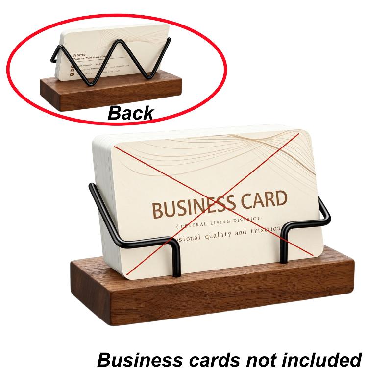 1Pcs Wooden Business Card Display Stand Wood Business Card Holder For Desk Postcard Holder Office Home Desktop Accessories