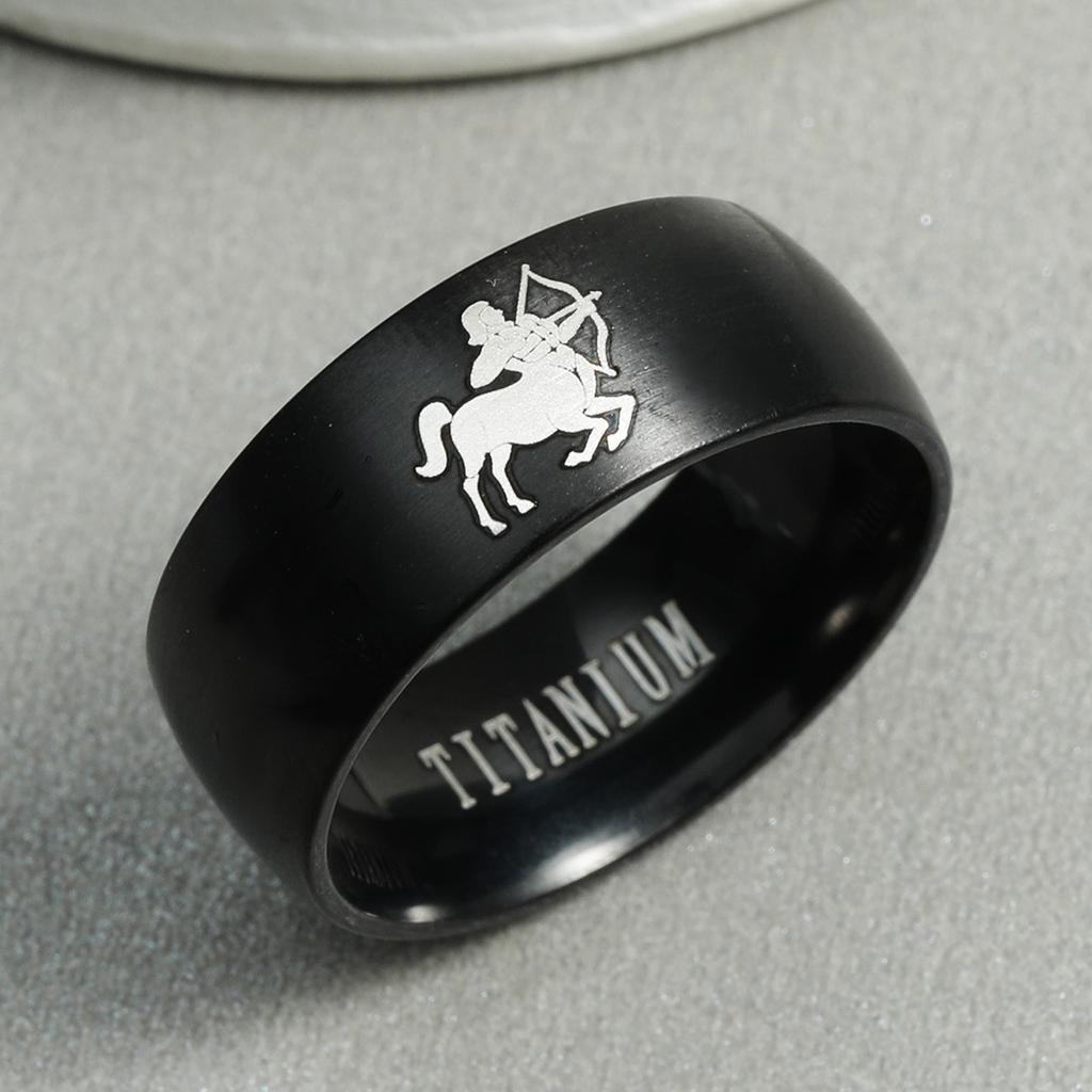 12 Zodiac Sign Stainless Steel Ring - Fashion Charm for Aries Taurus  Adjustable Unisex Friendship  Accessory
