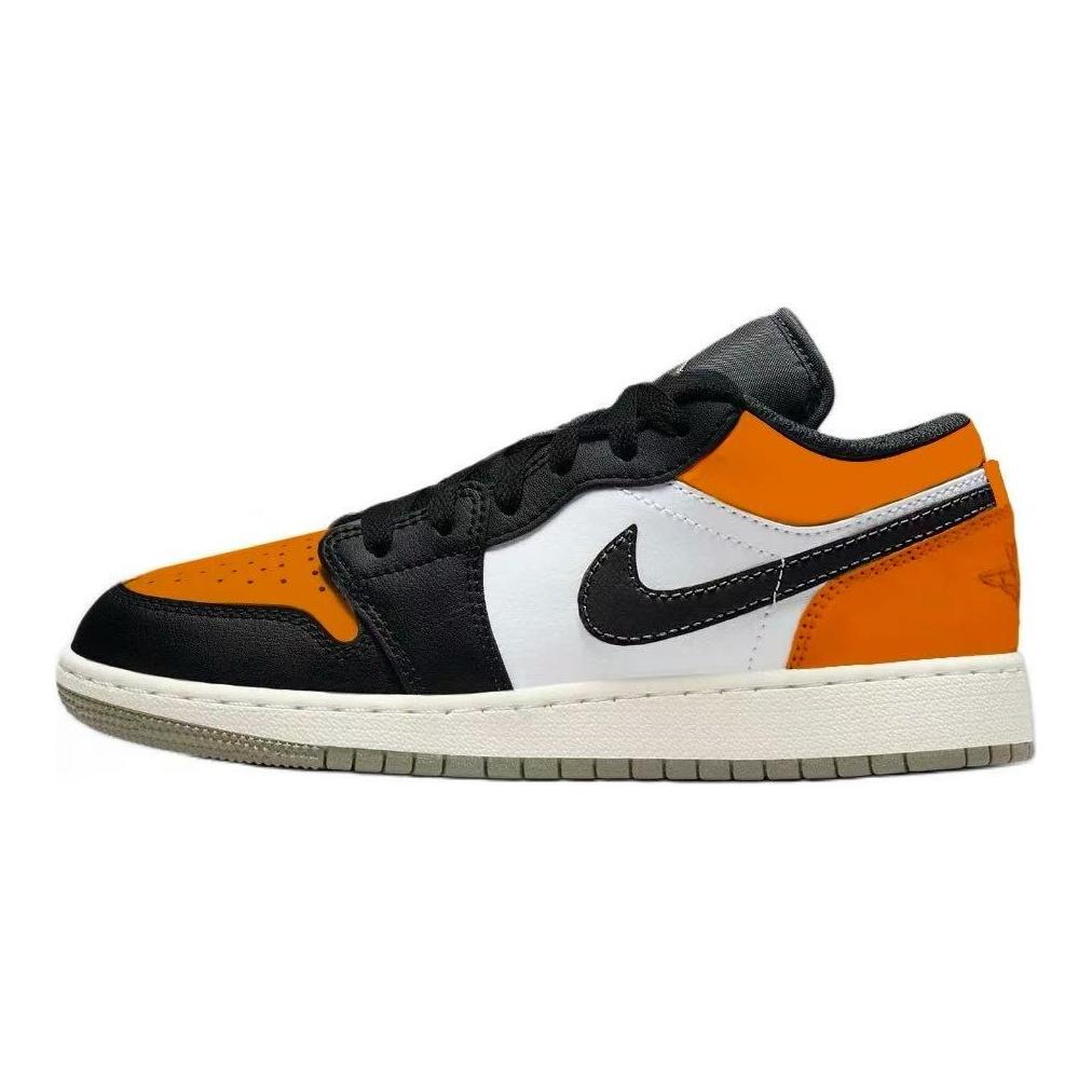 Jordan Air Jordan 1 Little Buckle Shattered Leather Abrasion Resistant Low top Vintage Basketball Shoes Unisex 553558-092(Team1119-)