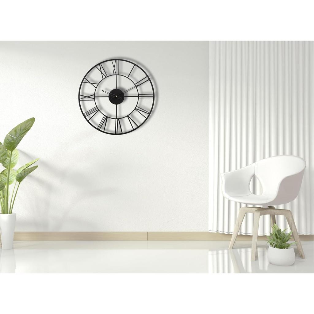 Luxurious Roman Modern Metallic Analog Wall Clock for Home, Office, Living Room, Bedroom and Kitchen | Big Size Stylish Latest Home Decor