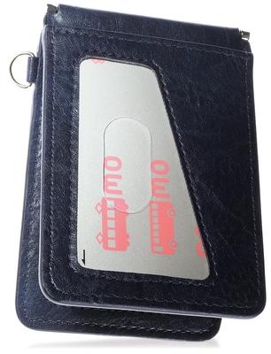 Leather Pass Holds 4 Butterfly Smart Sustainable Leather PC1 [BLUE SINCERE] Men's Case, Cards, Design, 0.5mm Thick, Type, / (Vintage Navy)