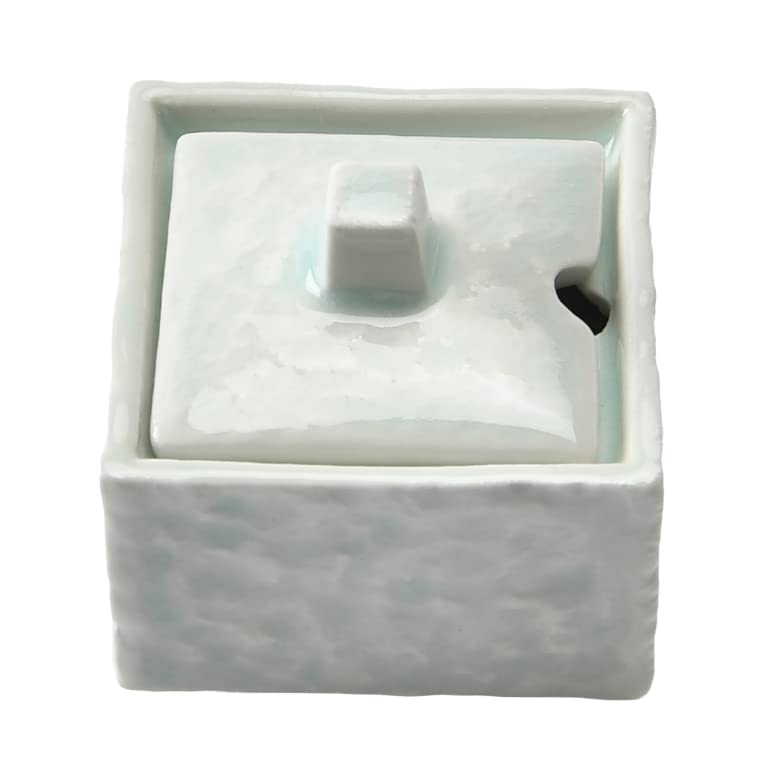 Blue and white porcelain square mustard container Condiment container dining [53×53×50mm] (for tables)