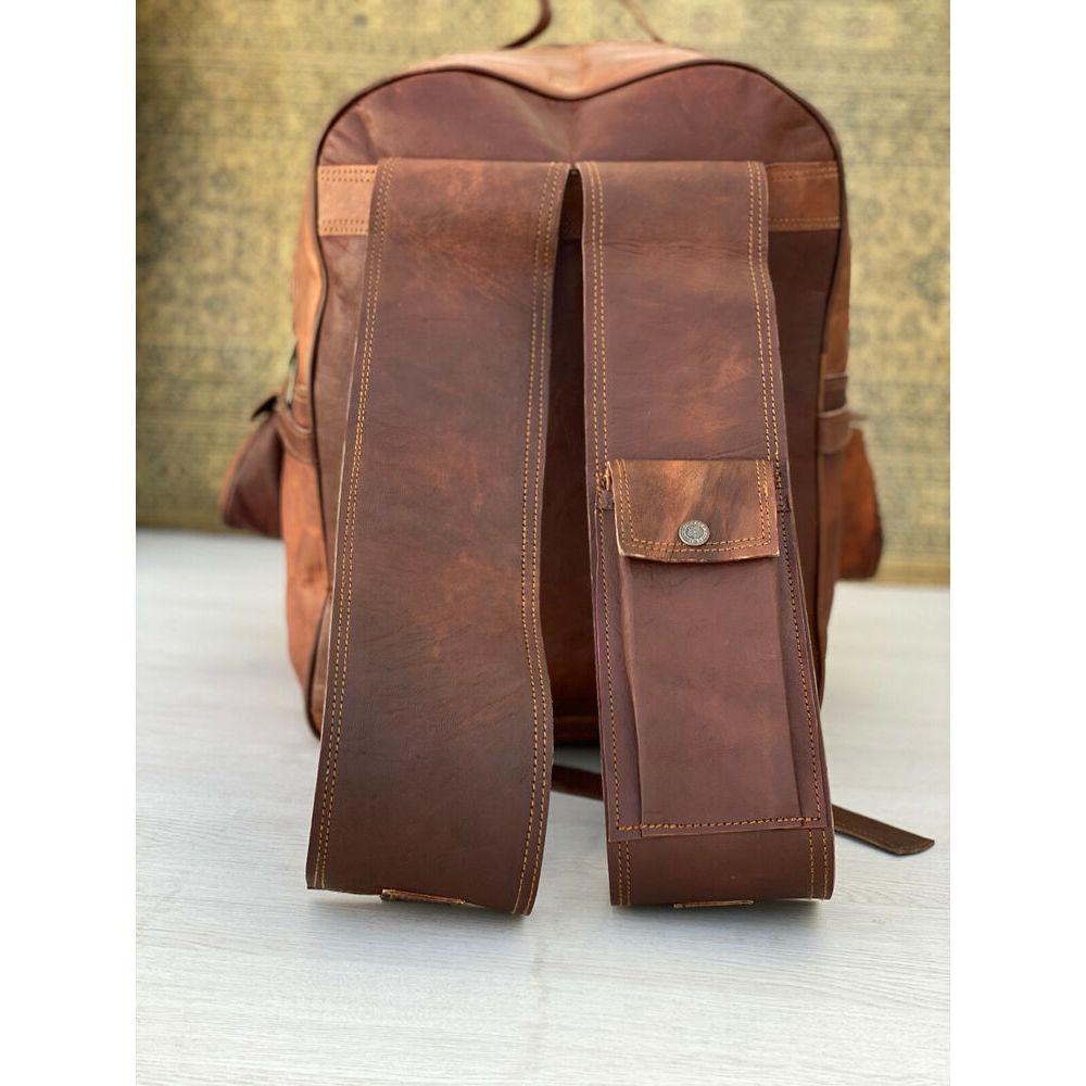 Leather Extra Large Backpack Rucksack Travel Luggage Bag (Original Goat Leather)
