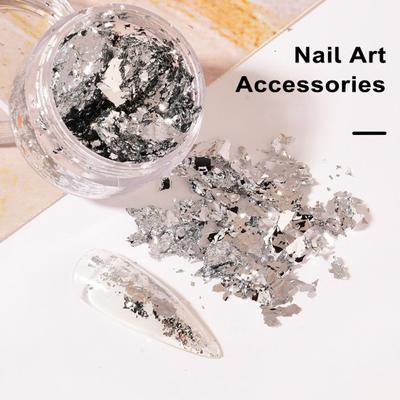 1 Box Nail Foil Sequins Irregular Decoration Golden/Silver Color Art Tin Flake DIY Manicure