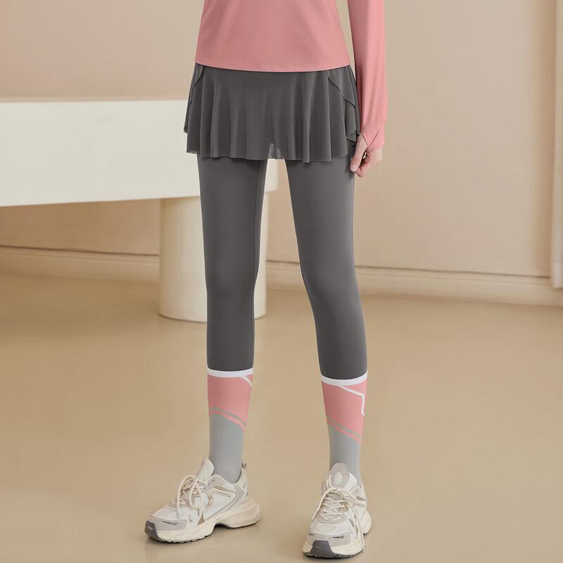 YOUYOU Women s 2-in-1 Yoga Skirt Leggings S