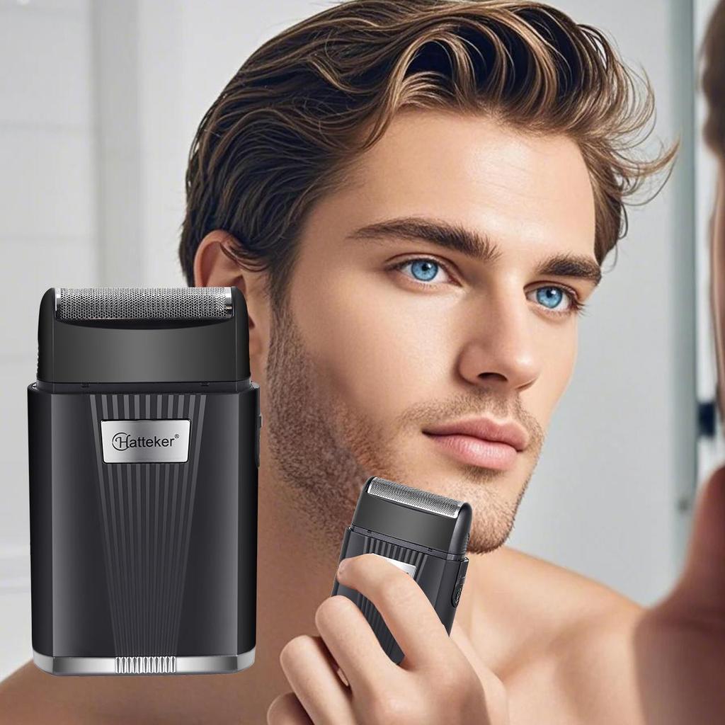 Hatteker Elektrorasierer für Männer Wiederaufladbarer Rasierer & Glatzenkopf Präzisionstrimmer Kabelloser Bartschneider