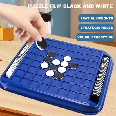 Kids Reversi Strategy Board Game Logical Thinking Training Parent-Child Integrative Family Educational Black White Chess Toy Teens Adults Gift