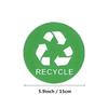 6pcs 5.9-Inch Round Trash Can Label Stickers-Green Recyclable,Black Waste,Sorting Adhesive Stickers,Waste Indicator Sign Sticker