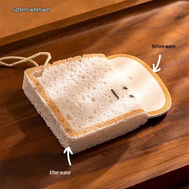 Toast Print Absorbent Cotton Dishcloth and Reusable Scouring Pad