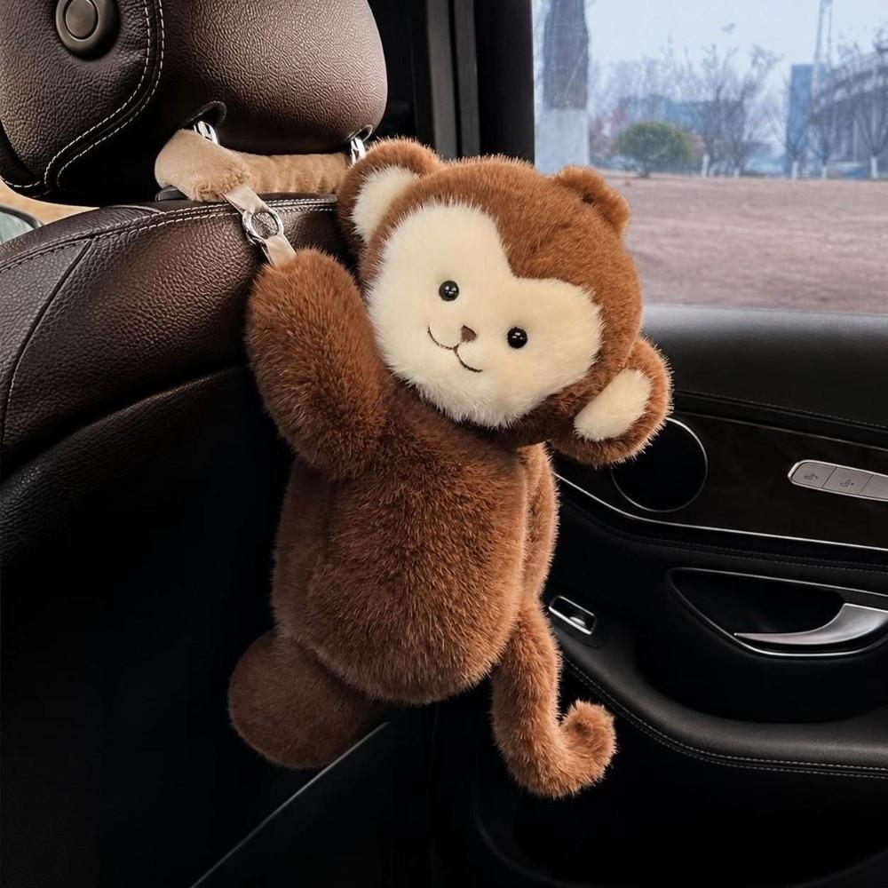 Cartoon Cat Car Tissue Holder Plush Doll Armrest Box Paper Case Kitten Paper Box  Car Inner Decor