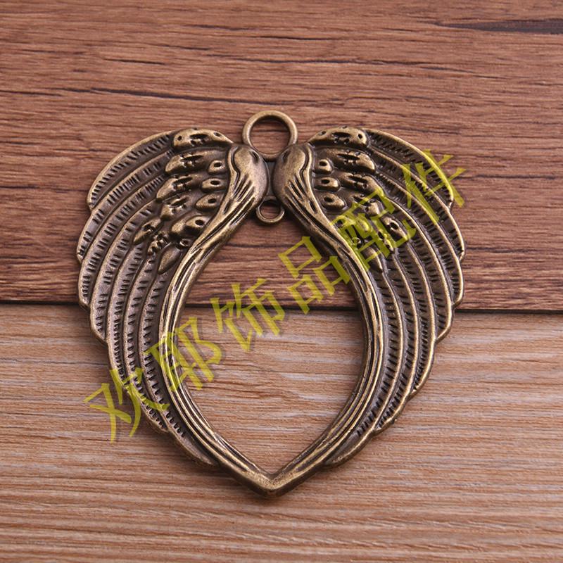 5-Color Zinc Alloy Archangel Wing Pendants - Vintage Christmas Jewelry Charms