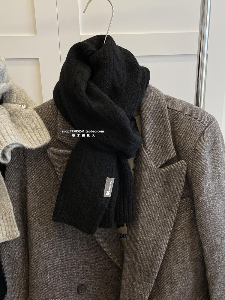 

Корейская версия Ретро Однотонный Вязаный Шарф Косичкой Женский Мужской Осень Зима Классические Теплые Шарфы Унисекс Термо Шарф Женский Мужской