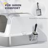 Extra Large Stainless Steel Litter Box, Enclosed Cat Litter Tray with Scoop, Deodorizer Bag, Front-Entry and Top-Exit