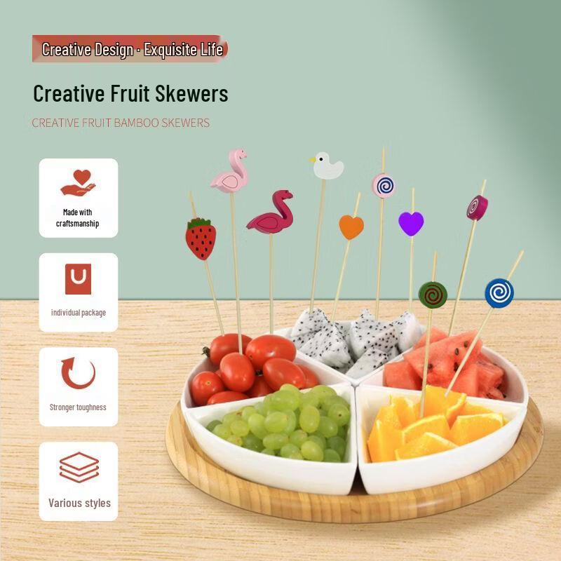 Disposable Silver Round Bead Food Picks