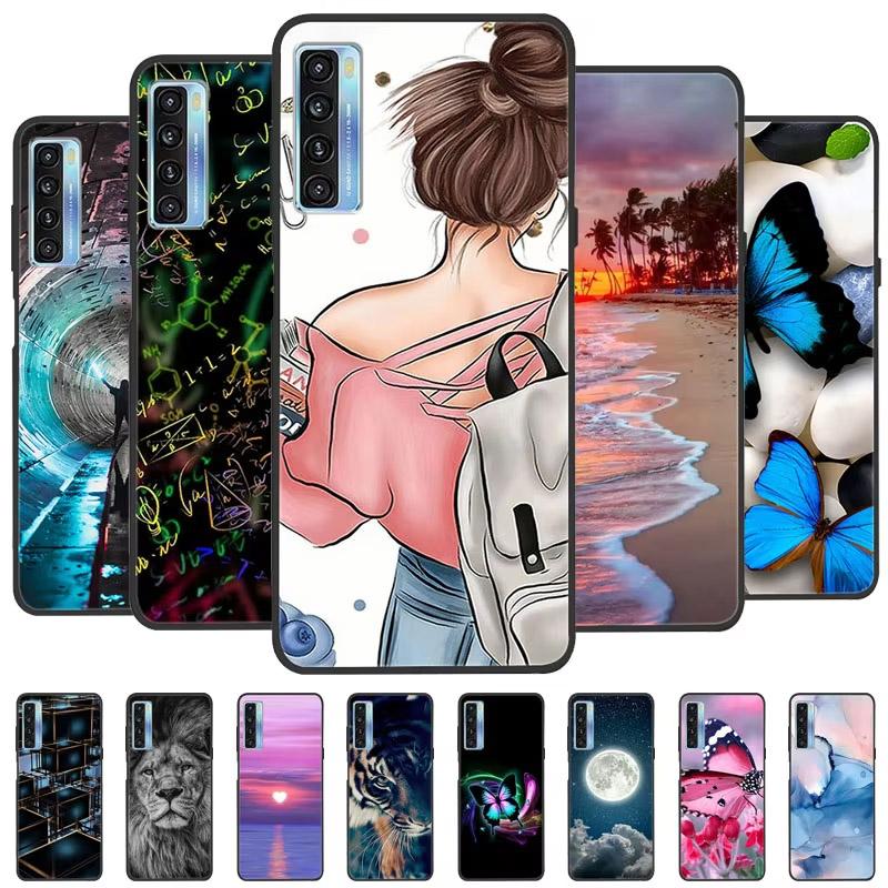 For TCL 20 5G Case Cover For TCL 20L Plus Silicone Soft Marble Black Bumper Funda Coque for TCL 20S 20LPlus TCL20 Protective