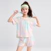 Girls' Sporty Gradient Mesh Short Sleeve & Shorts Set