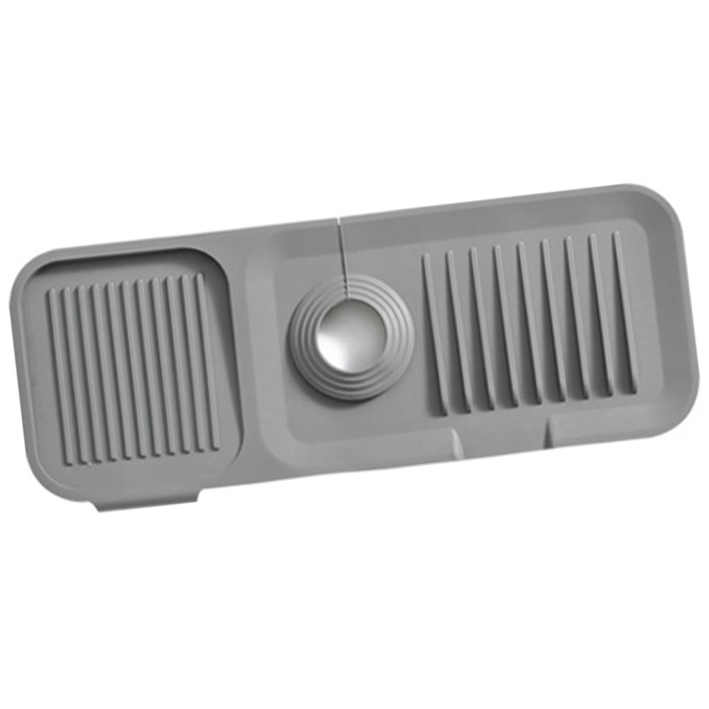 Faucet Mat Silicone Sink Guard Safe Clean Odorless Sink Accessory for Kitchen Bathroom Dark Grey