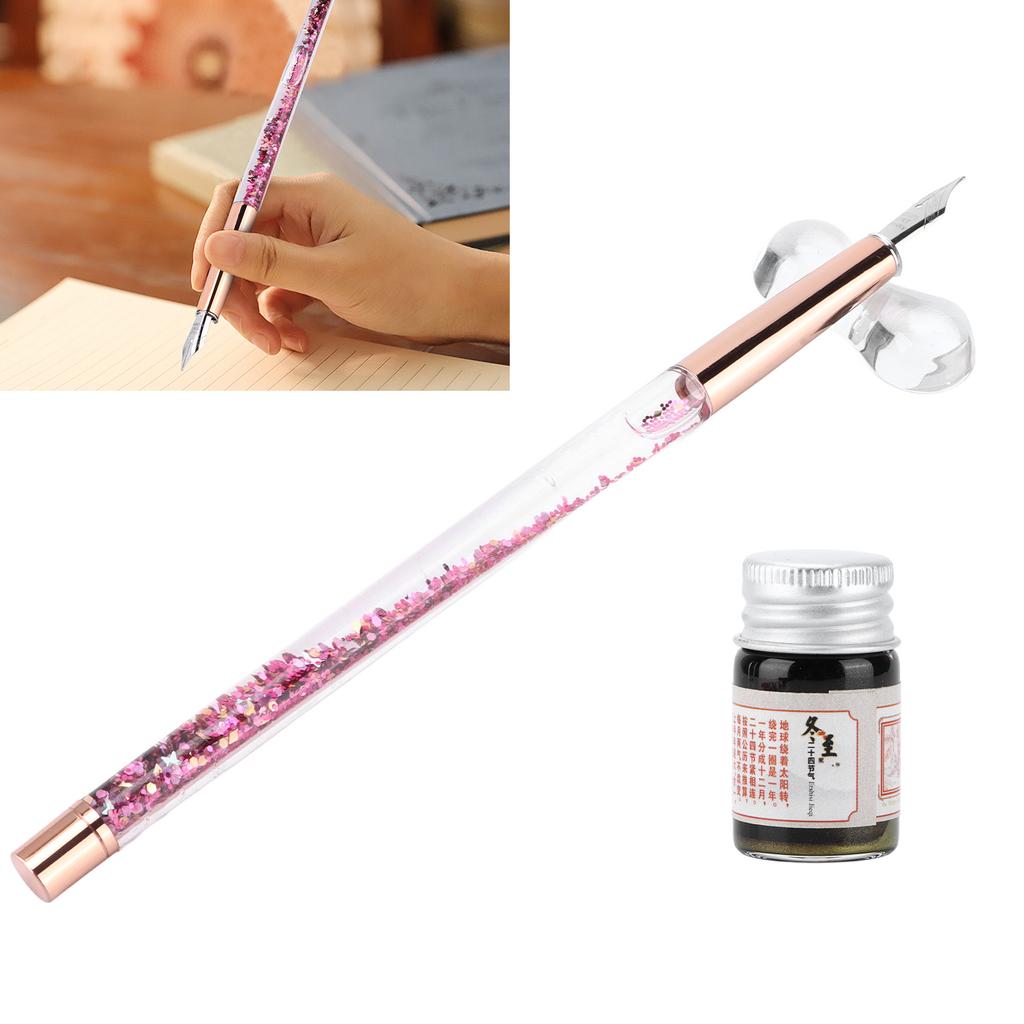 Glass Dip Pen Butiful Decorative Attractive Comfortable Ink Writing Portable Calligraphy Kit for Gift