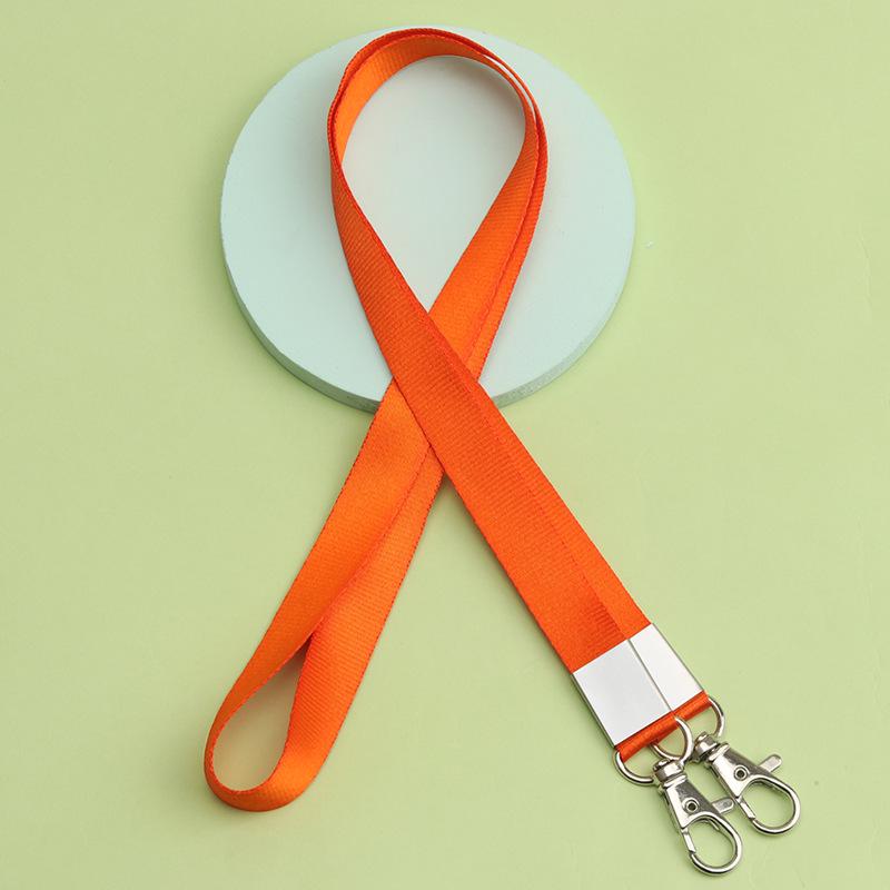 Double Hook ID Badge Lanyard with Double Buckle and Dual Clip Holder