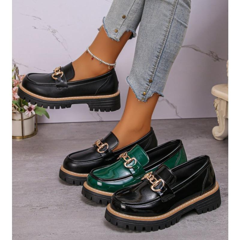 Fashion Loafers Shoes Women New Slip-on Ladies Mary Jane Shoes Women Patent Leather British Style Trend Girl Shoes Students Topsiders