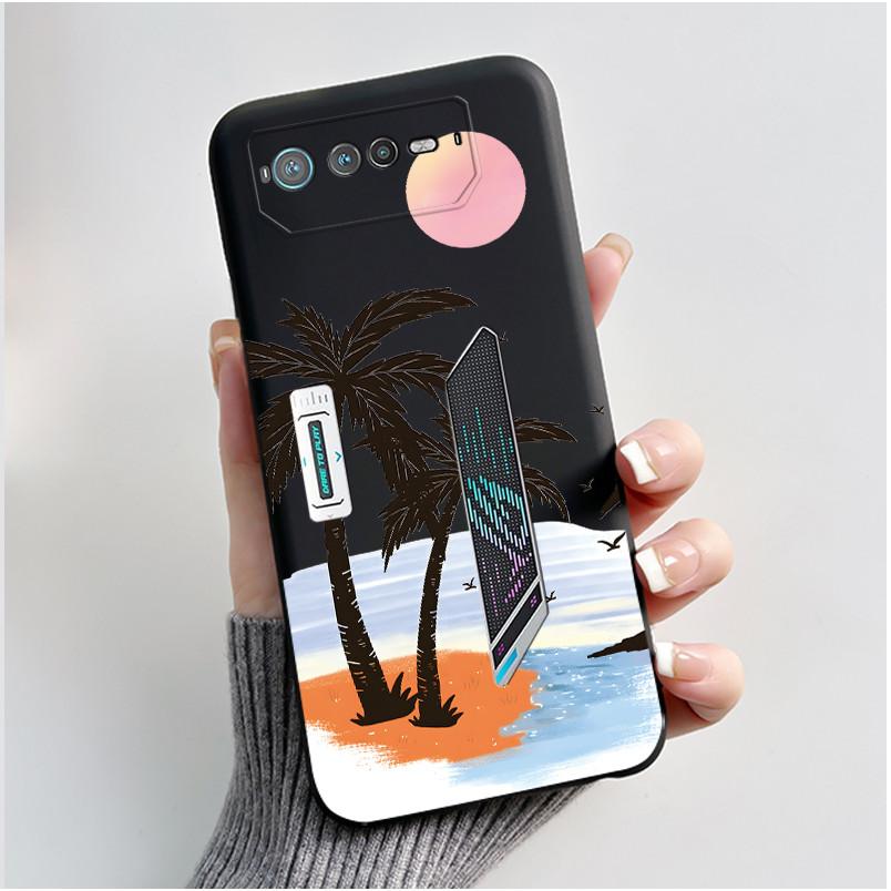 

Casing For Asus ROG Phone 6 Case Aesthetic Fashion Cute Cat Black Soft TPU Silicone Shockproof Cover for Asus ROG 6 Phone Case Asus ROG Phone 6