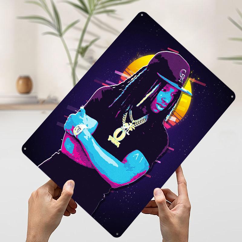 Lil Durk Retro Art Printed Poster Customized Wall Art Retro Vintage Metal Tin Signs for Home Desk Decor Room Accessories House