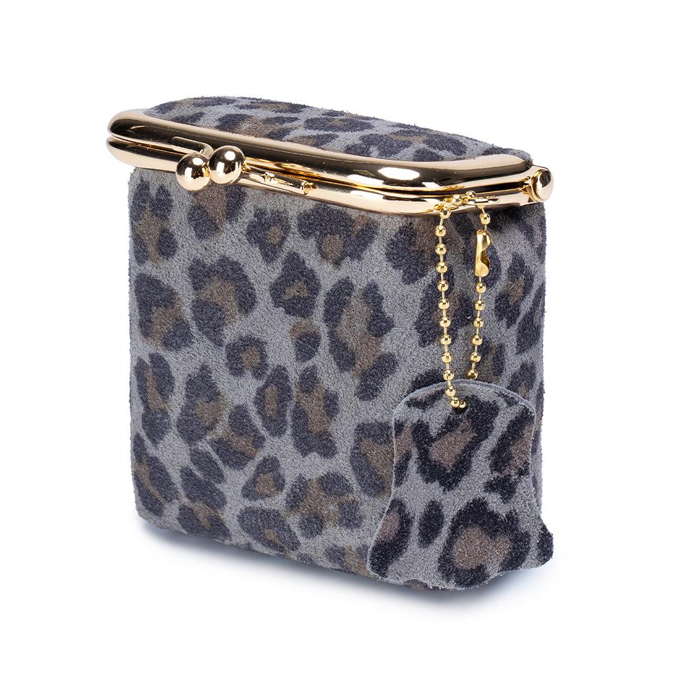Genuine Leather Mini Leopard Print Coin Purse – Multi-functional Storage Bag for Women