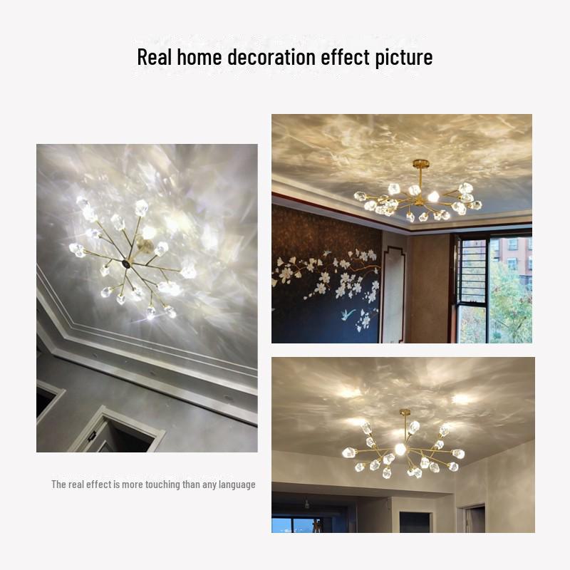 Modern Luxury Chandelier: Copper Crystal Design for Living Room & Bedroom