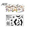 Horror Themed Window Accents 2 Sheets Halloween Stickers, Bat Spider Web Static Cling Decals, Indoor Outdoor Holiday Supplies Ghost Pumpkin Waterproof