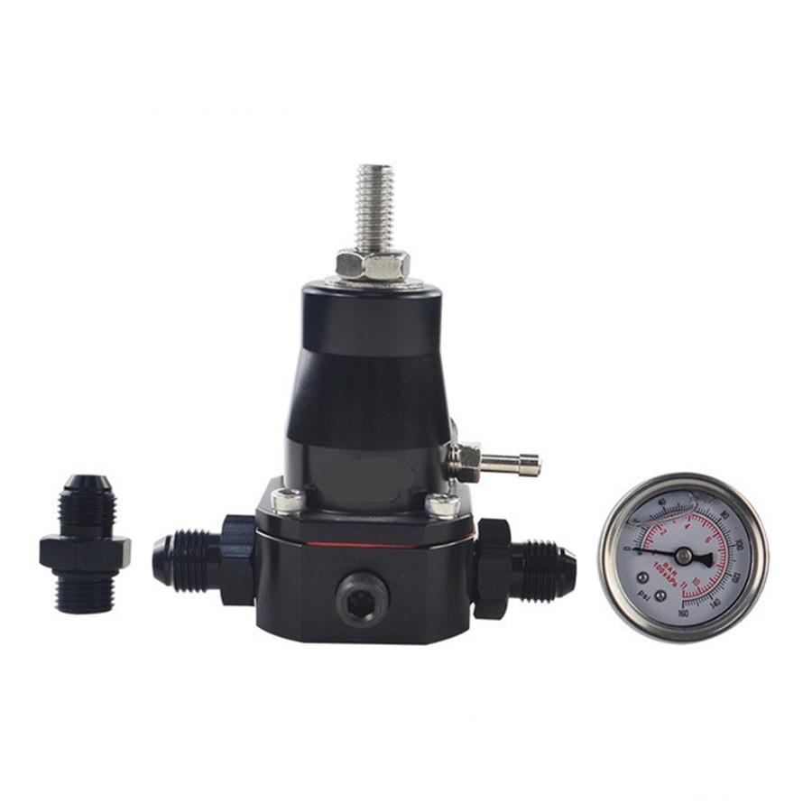 -XNUniversal Stainless Steel Fuel Pressure Regulator+Gauge+AN6 Fitting 30-70 PSI