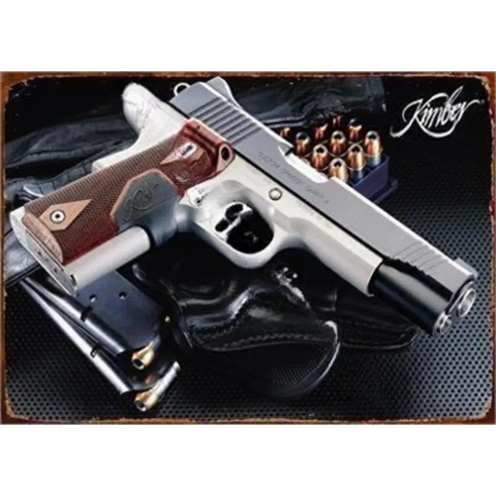 Vintage NEW Pistol HD Tin Painting Metal Sign Poster Home Living Room Bar Club Party Man Cave Art Wall Decorativ Iron Painting