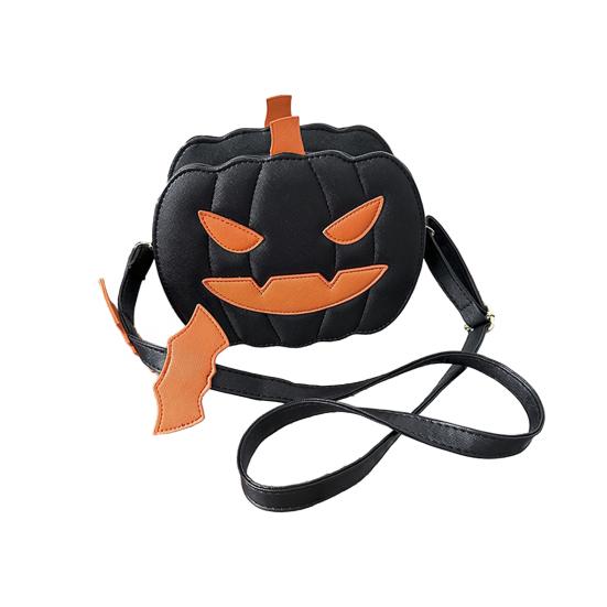 

Сумка кроссбоди в виде тыквы, Хэллоуинская сумка-тыква, наплечная сумка с регулируемым плечевым ремнем A чёрный