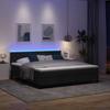 Boxspring Bed with LED Light Strips Black 180 x 200 cm Fabric