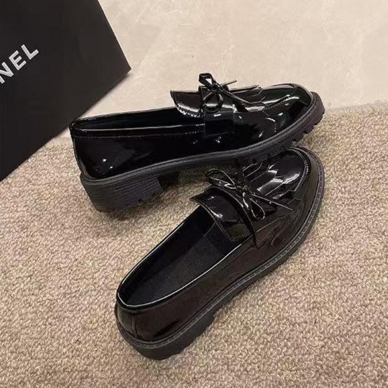 Versatile and comfortable women's spring and autumn new patent leather bow Mary Jane shoes casual shoes women
