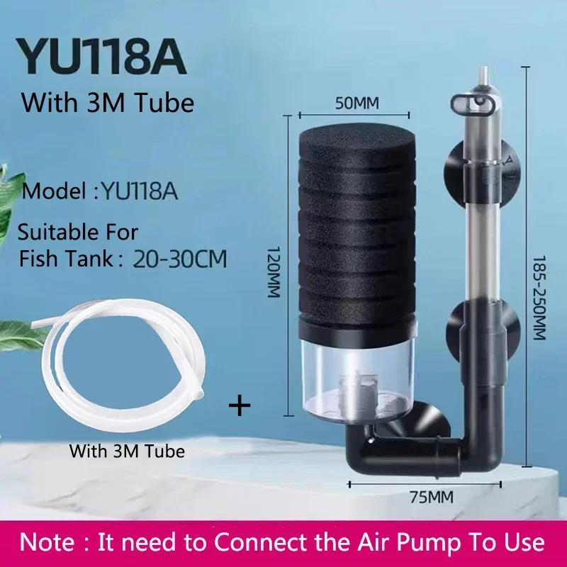 

Black Aquarium Filter Suitable for Cleaning and Purifying Large Fish Tanks Air Pump Skimmer Biochemical Sponge Biological Filter