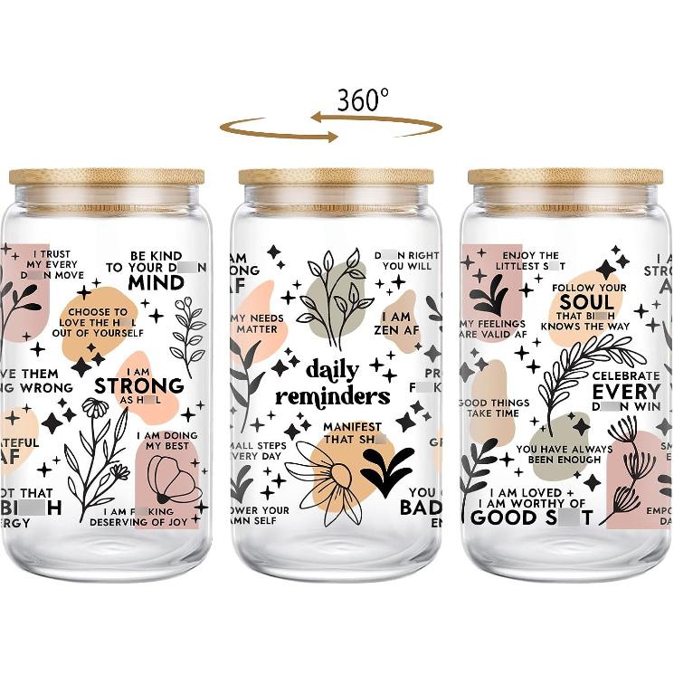 Coolife Positive Daily Affirmations Cup, Mental Health, Funny Sobriety, Self Love, Inspirational, Break up, Christmas, Motivational Gifts for Women,