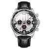 Chronograph Watch Waterproof Quartz Wristwatch Sports Leather Watches