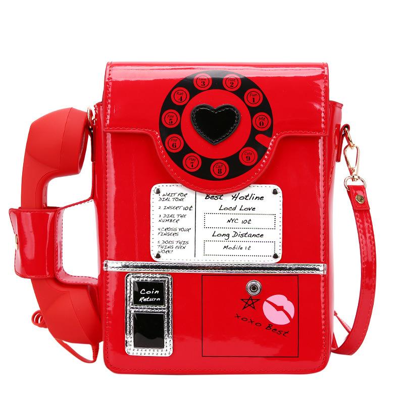 

Telephone Shaped Purses and Handbags for Women Retro Phone Top-Handle Shoulder Bags Crossbody Bag Fashion Female Totes